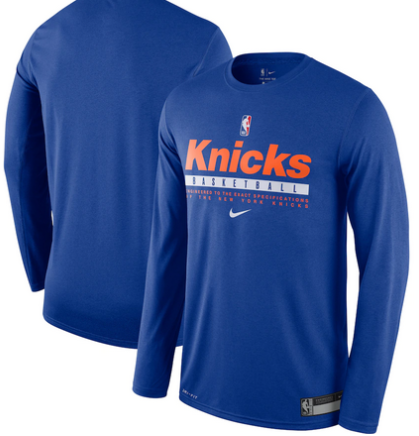 New Yok Knicks Blue Legend Performance Long Sleeve T-Shirt